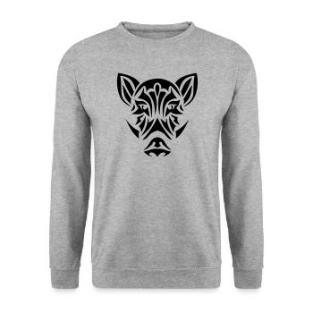 sanglier tribal tete tattoo 19093 - Sweat-shirt Unisexe - gris chiné - Devant - Alina (178cm) & Michal (187cm)