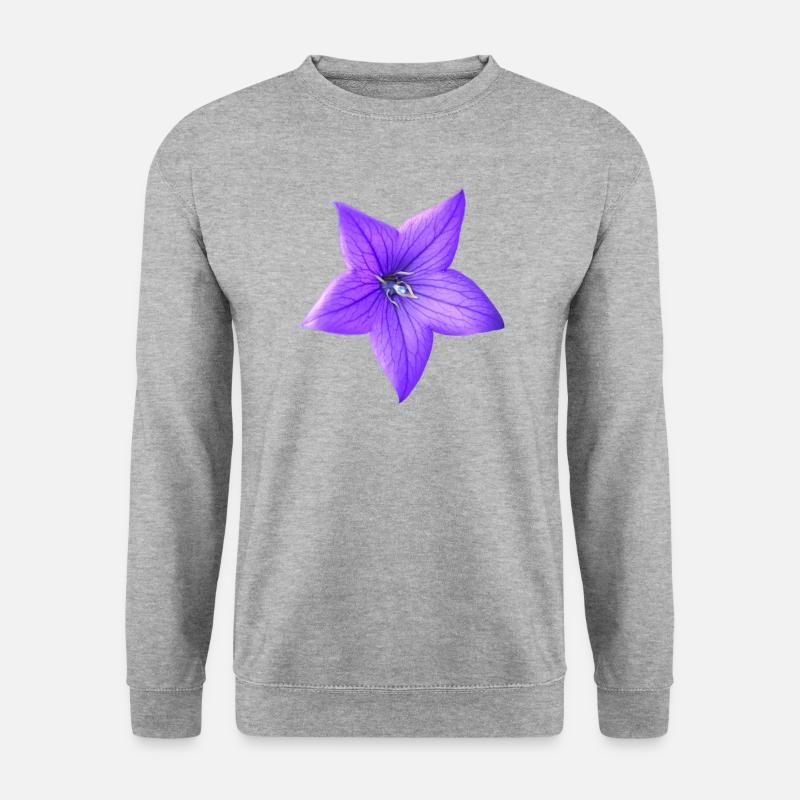 lila Blume - Unisex Pullover - Weißgrau meliert