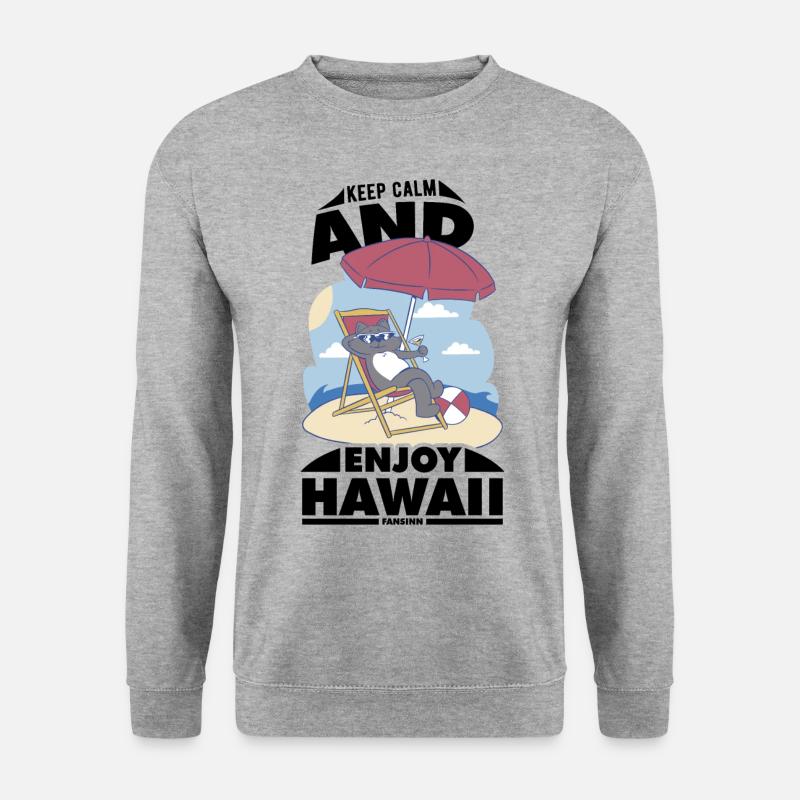 Hawaii - Unisex Pullover - Weißgrau meliert