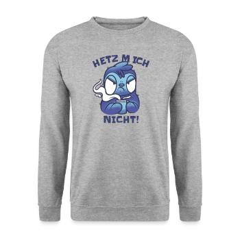 Hetz Mich Nicht Faultier Job Arbeit Kollegen - Unisex Pullover - Weißgrau meliert - Vorne - Alina (178cm) & Michal (187cm)