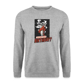 Christmas Jesus Y'all Ready For My Birthday - Unisex Sweatshirt - salt & pepper - Front - Alina (178cm) & Michal (187cm)