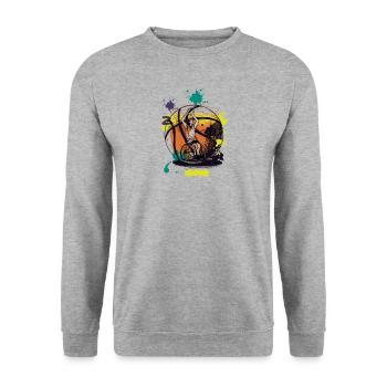 Idée cadeau de basketball en fauteuil roulant - Sweat-shirt Unisexe - gris chiné - Devant - Alina (178cm) & Michal (187cm)