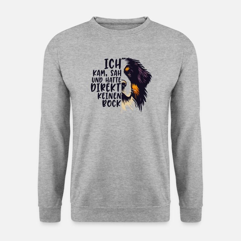 Berner Sennenhund Hundehalter Geschenkidee Lustig - Unisex Pullover - Weißgrau meliert