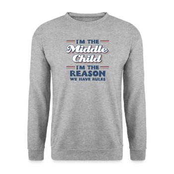 Familie Kinder Geschwister Lustig Geschenkidee - Unisex Pullover - Weißgrau meliert - Vorne - Alina (178cm) & Michal (187cm)