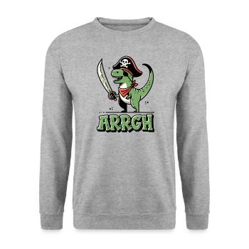 Halloween Pirate Saying Outfit Costume Arrgh - Unisex Sweatshirt - salt & pepper - Front - Alina (178cm) & Michal (187cm)