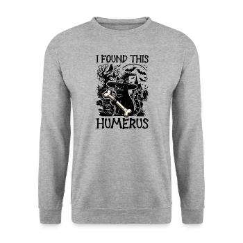 Halloween Cat Witch Humor Saying Funny - Unisex Sweatshirt - salt & pepper - Front - Alina (178cm) & Michal (187cm)