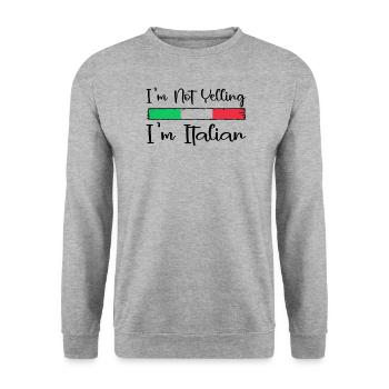 Italien Italie Idée cadeau Humour - Sweat-shirt Unisexe - gris chiné - Devant - Alina (178cm) & Michal (187cm)