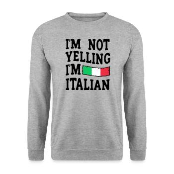 Italien Italie Idée cadeau Humour - Sweat-shirt Unisexe - gris chiné - Devant - Alina (178cm) & Michal (187cm)