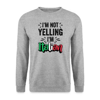 Italiener Italien Lustiger Spruch Geschenkidee - Unisex Pullover - Weißgrau meliert - Vorne - Alina (178cm) & Michal (187cm)