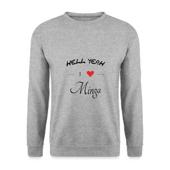 München Minga Bayern - Unisex Pullover - Weißgrau meliert - Vorne - Alina (178cm) & Michal (187cm)