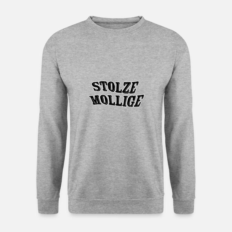 Stolze Mollige - Unisex Pullover - Weißgrau meliert