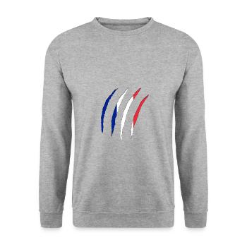 frankreich france - Unisex Pullover - Weißgrau meliert - Vorne - Alina (178cm) & Michal (187cm)