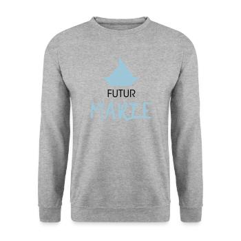 futur marié - Sweat-shirt Unisexe - gris chiné - Devant - Alina (178cm) & Michal (187cm)