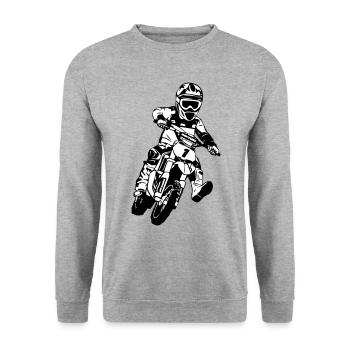 Kids motocross - KIDS MX - Unisex Sweatshirt - salt & pepper - Front - Alina (178cm) & Michal (187cm)