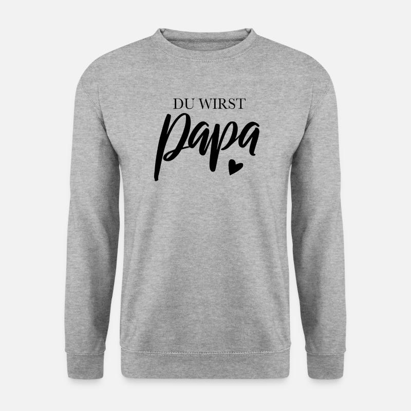 Du wirst Papa - Unisex Pullover - Weißgrau meliert