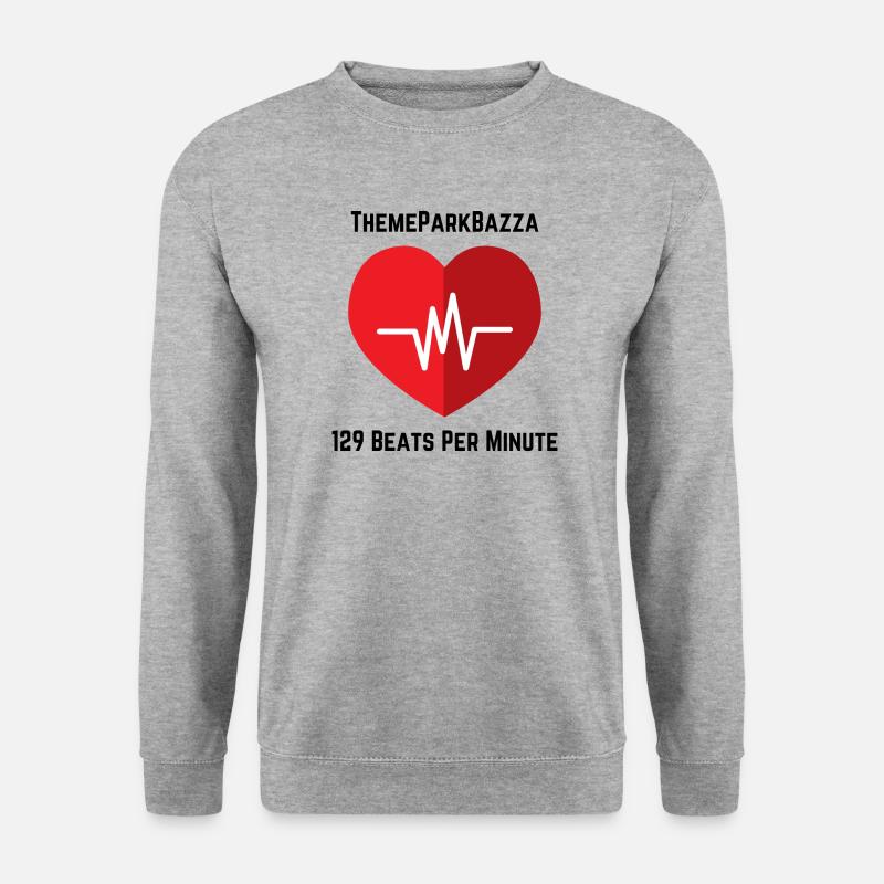 ThemeParkBazza 129 BPM - Unisex Pullover - Weißgrau meliert