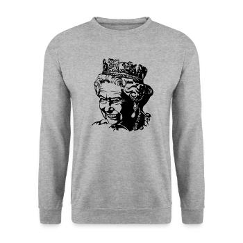 Queen Elizabeth Silhouette - Unisex Sweatshirt - salt & pepper - Front - Alina (178cm) & Michal (187cm)