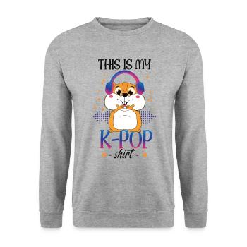 Hamster K-Pop Südkoreanische Popmusik - Unisex Pullover - Weißgrau meliert - Vorne - Alina (178cm) & Michal (187cm)