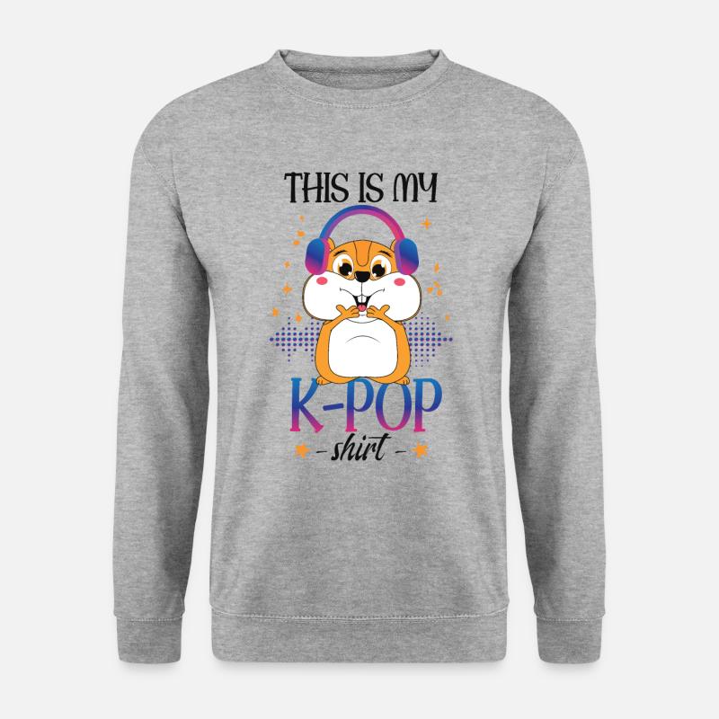 Hamster K-Pop Südkoreanische Popmusik - Unisex Pullover - Weißgrau meliert
