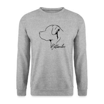 Rottweiler Profil Chiens Chien Wilsigns - Sweat-shirt Unisexe - gris chiné - Devant - Alina (178cm) & Michal (187cm)