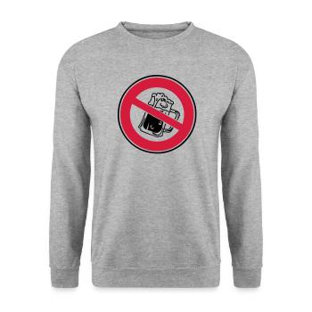sign prohibits biere1 drink alcohol - Unisex Sweatshirt - salt & pepper - Front - Alina (178cm) & Michal (187cm)