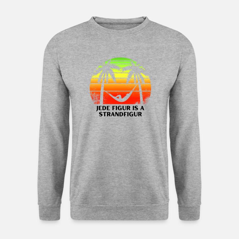 Strandfigur - bayerischer Spruch - Unisex Pullover - Weißgrau meliert
