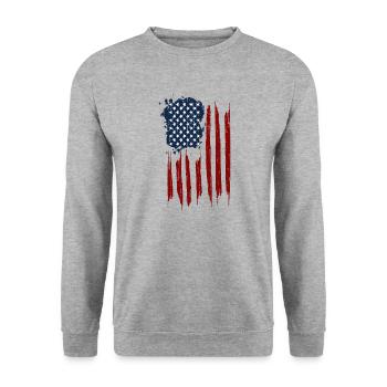 Drapeau américain - drapeau américain - Sweat-shirt Unisexe - gris chiné - Devant - Alina (178cm) & Michal (187cm)