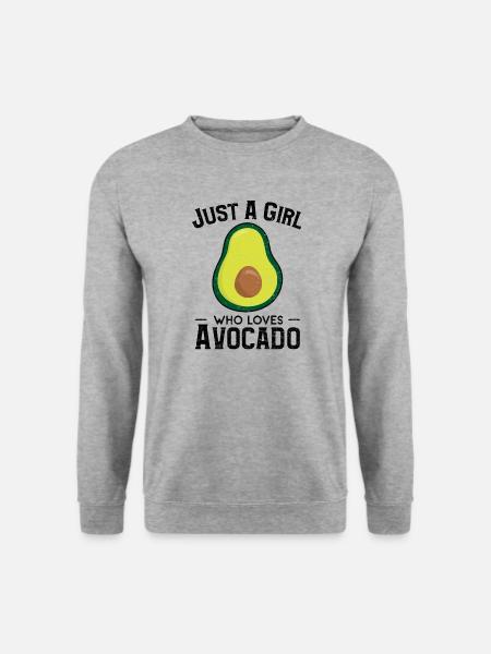 Just A Girl Who Loves Avocado - Avocado - Unisex Pullover - Weißgrau meliert