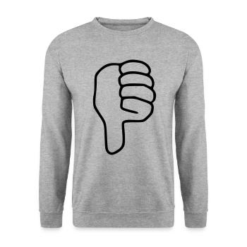 Emoji thumbs down sketch black - Unisex Sweatshirt - salt & pepper - Front - Alina (178cm) & Michal (187cm)