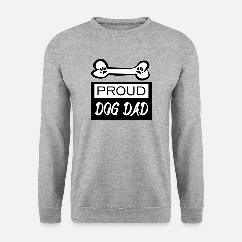 Stolzer Hunde Vater - Unisex Pullover - Weißgrau meliert
