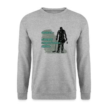 Treasure hunters with the metal detector - Unisex Sweatshirt - salt & pepper - Front - Alina (178cm) & Michal (187cm)
