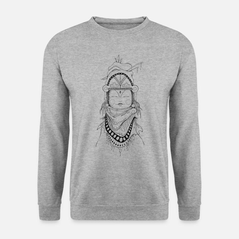 Asiatin - Unisex Pullover - Weißgrau meliert