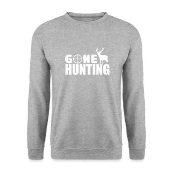 Gone Hunting - Deer Hunting T-shirt - Unisex Pullover - Weißgrau meliert - Vorne - Alina (178cm) & Michal (187cm)