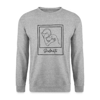 Soulmate Dog Love - Unisex Sweatshirt - salt & pepper - Front - Alina (178cm) & Michal (187cm)