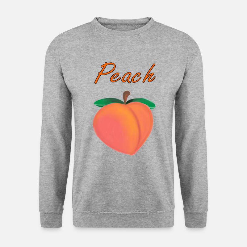 Peach - Pfirsich - Unisex Pullover - Weißgrau meliert