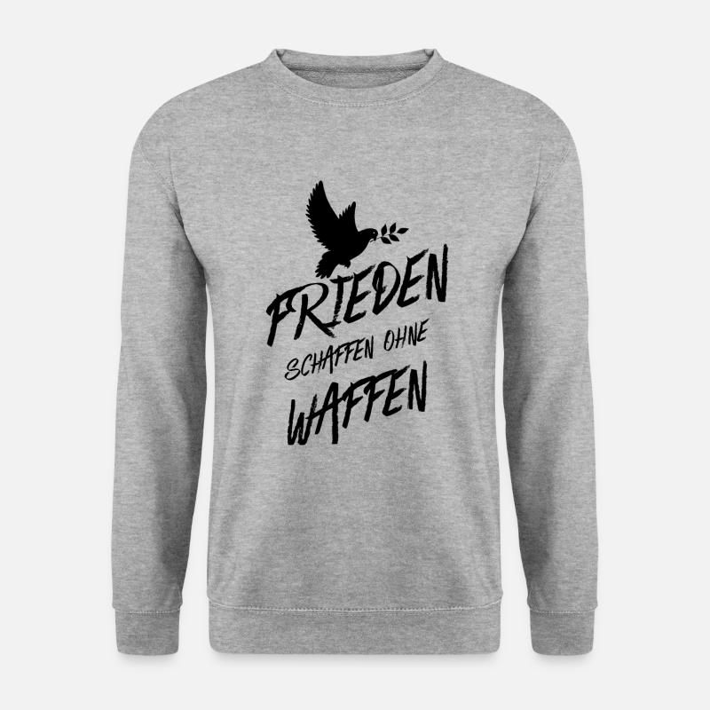 Frieden schaffen - Unisex Pullover - Weißgrau meliert