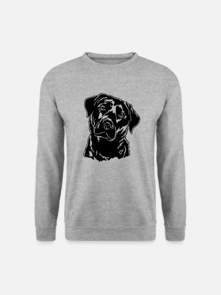 Labrador Retriever Portrait Hund Hunde Wilsigns - Unisex Pullover - Weißgrau meliert