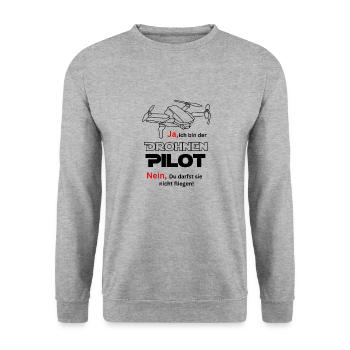 Drone Pilot - Unisex Sweatshirt - salt & pepper - Front - Alina (178cm) & Michal (187cm)