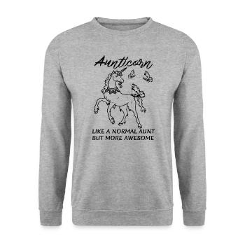 Aunticorn Like a Normal Aunt But More Awesome - Unisex Sweatshirt - salt & pepper - Front - Alina (178cm) & Michal (187cm)