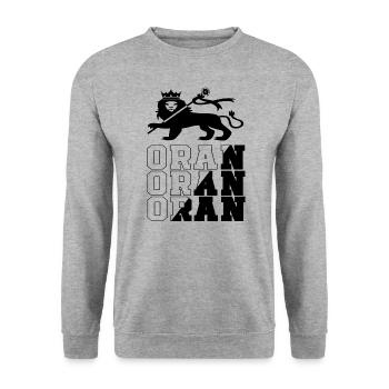 Oran - Unisex Sweatshirt - salt & pepper - Front - Alina (178cm) & Michal (187cm)