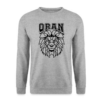 Oran with a polygon lion - Unisex Sweatshirt - salt & pepper - Front - Alina (178cm) & Michal (187cm)