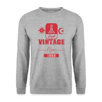 Vintage Algeria 1962 - Unisex Sweatshirt - salt & pepper - Front - Alina (178cm) & Michal (187cm)