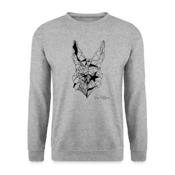 Fennec polygon flag of Algeria - Unisex Sweatshirt - salt & pepper - Front - Alina (178cm) & Michal (187cm)