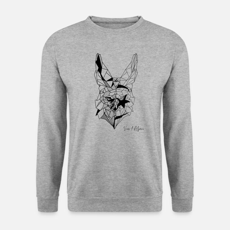 Fennec polygone drapeau de l'Algérie - Sweat-shirt Unisexe - gris chiné