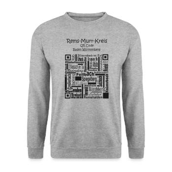 Rems Murr Kreis - Unisex Pullover - Weißgrau meliert - Vorne - Alina (178cm) & Michal (187cm)