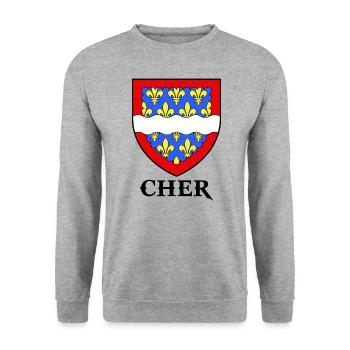 dessin département le Cher blason 18 - Sweat-shirt Unisexe - gris chiné - Devant - Alina (178cm) & Michal (187cm)