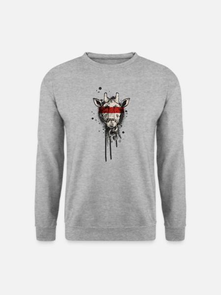 Giraffe - Unisex Pullover - Weißgrau meliert