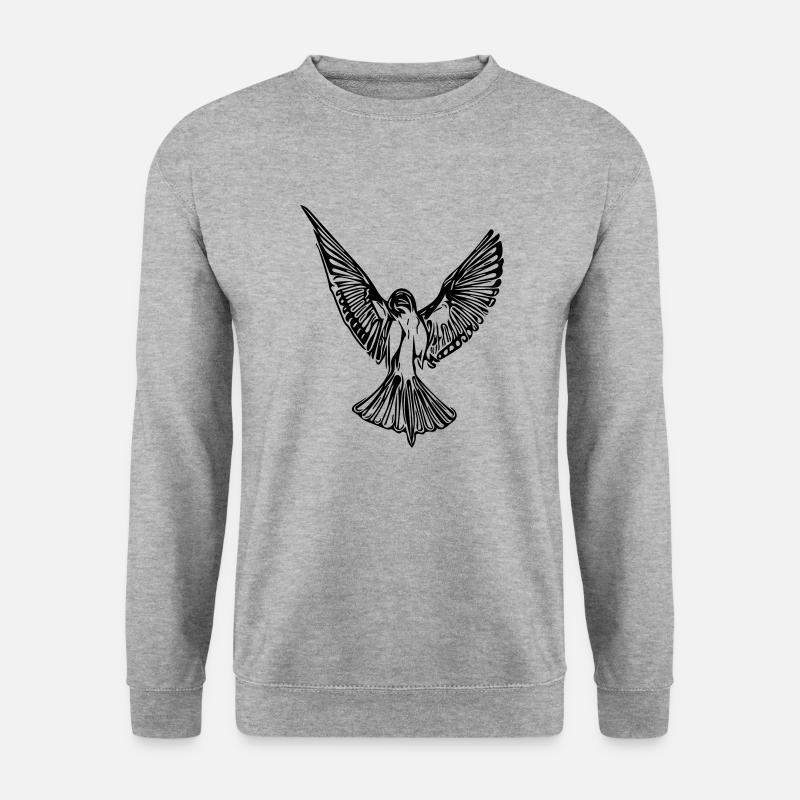 Vogel - Unisex Pullover - Weißgrau meliert
