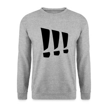 exclamation mark - Unisex Sweatshirt - salt & pepper - Front - Alina (178cm) & Michal (187cm)