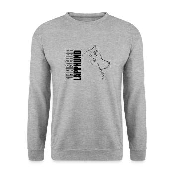 Finnischer Lapphund Profil Hunde Hund Wilsigns - Unisex Pullover - Weißgrau meliert - Vorne - Alina (178cm) & Michal (187cm)